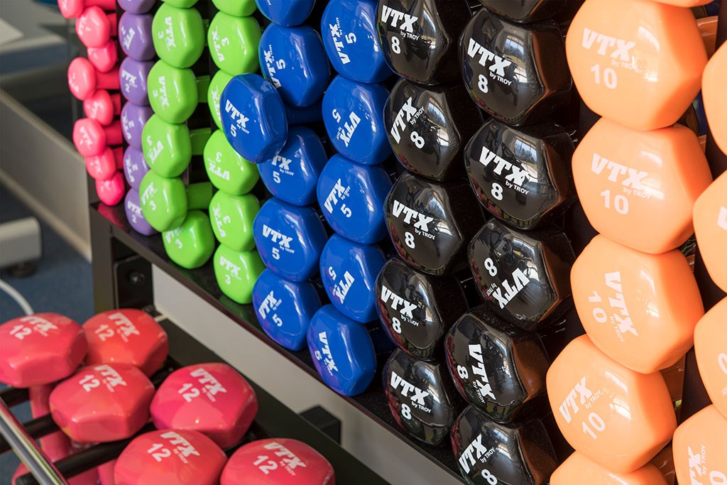 a display of colorful spheres with numbers on them in a store