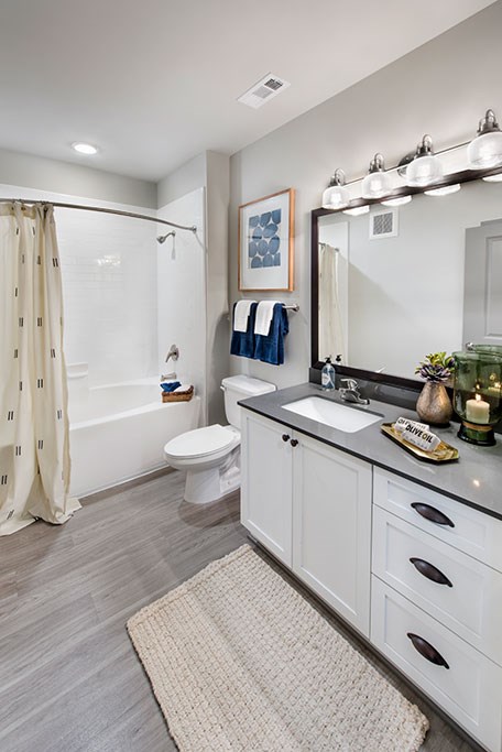 a bathroom with a sink toilet and a shower
