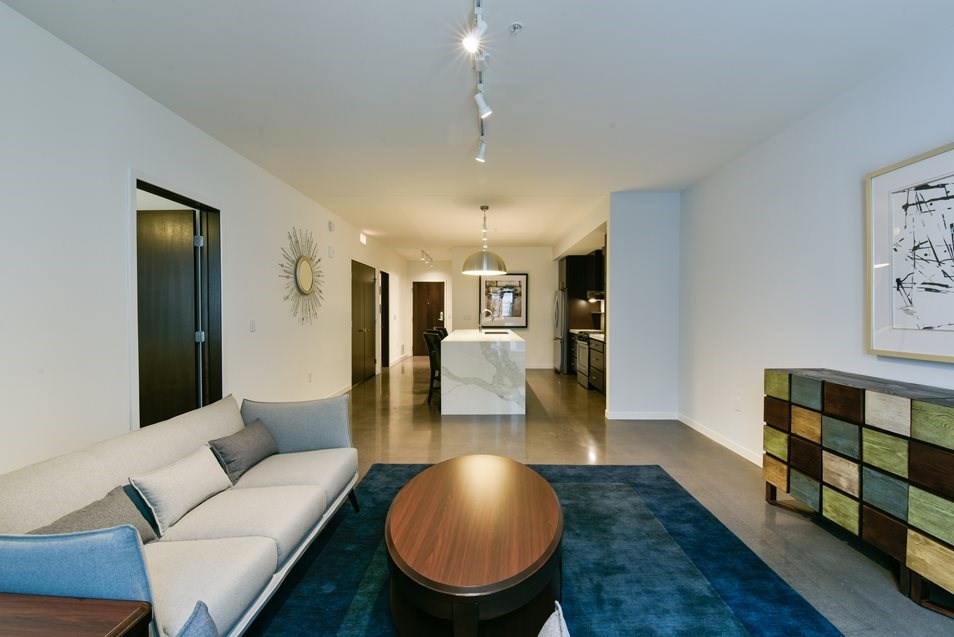 Living room of , looking into kitchen of 17Twenty