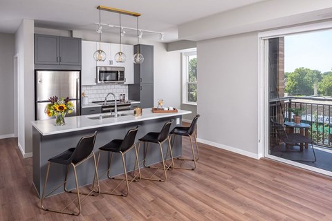 Interior Kitchen Island - at Harper Apartments in St Paul, MN