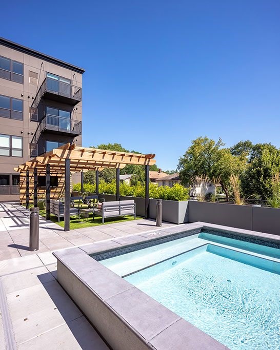Exterior pool  at Harper Apartments in St Paul, MN