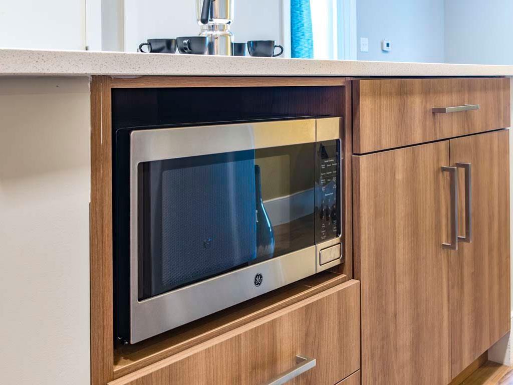 Microwave built-in to lower cabinets