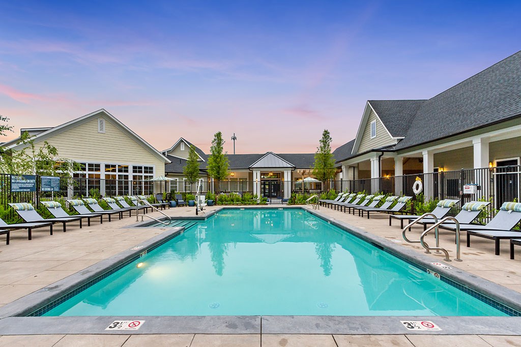 Pool surrounded by lounge style seating
