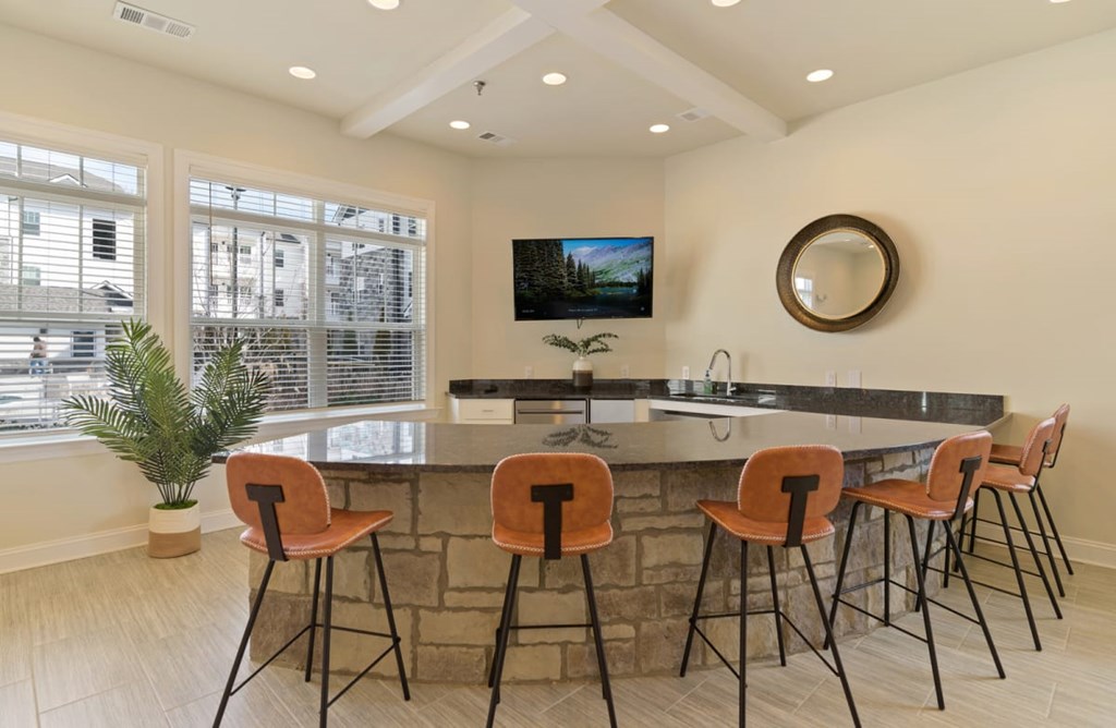 Ashland Farms Resident Clubhouse with Cozy Seating, Large Windows, and Separate TV Room