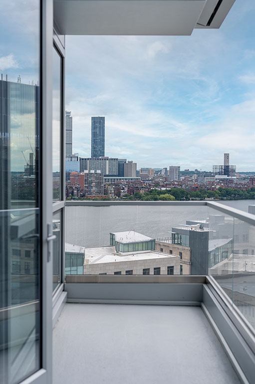 Balcony with city views