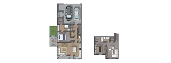 Two Bedroom, Two and a Half Bathroom Rental Home in Grand Prairie, TX with Spacious Kitchen with Great Storage