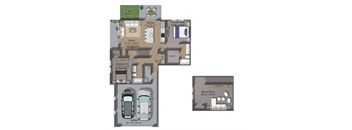 Two Bedroom, Two Bathroom Rental Home in Grand Prairie, TX with Spacious Kitchen with Great Storage and Stainless Steel Appliances