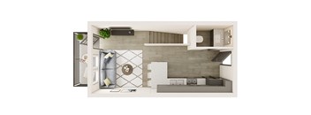 a floor plan of a one bedroom apartment