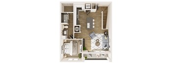 a floor plan of a 1 bedroom apartment
