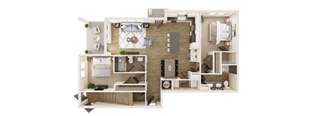 a floor plan of a one bedroom apartment