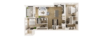 a floor plan of a one bedroom apartment