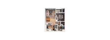 a floor plan of a house with a dog
