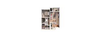 A floorplan of an apartment home