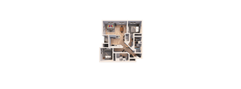 a floor plan of a house on a green