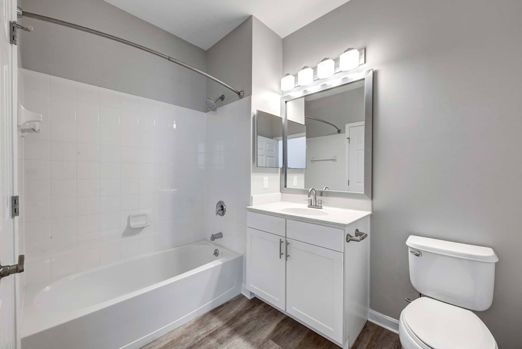 a bathroom with a sink toilet and a bath tub