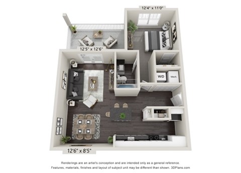 a 1 bedroom floor plan  villas at spring creek