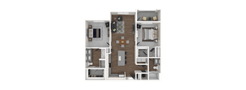 a1 floor plan  1 bedroom with 2 baths  129