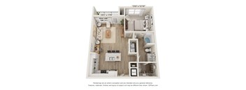 a 3d floor plan of a home with a bedroom