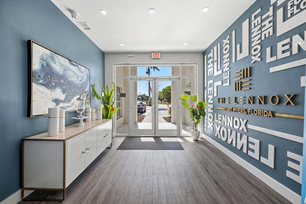 the lobby or reception area at the lenox hotel and suites
