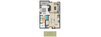 a floor plan of a unit with a bedroom and a bathroom