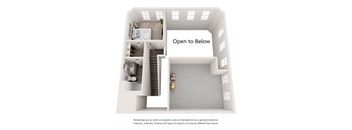 an open to bedroom floor plan is shown in this house