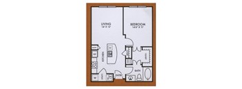 a floor plan with a bedroom and a bathroom