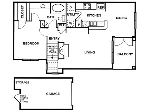a floor plan of a house with bedrooms and a living room