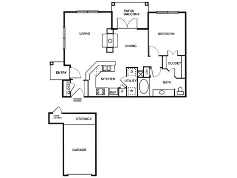 a floor plan of a house with two floors and a staircase