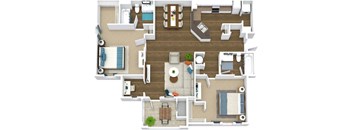 a floor plan of a house with furniture and a living room