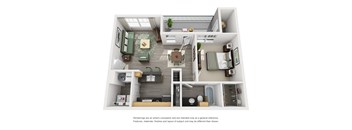 a 1 bedroom floor plan  950 sq ft