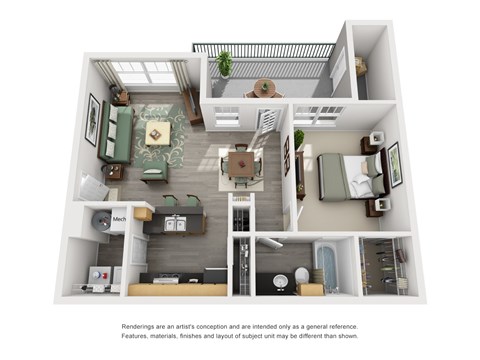 a 1 bedroom floor plan  2100 sq ft