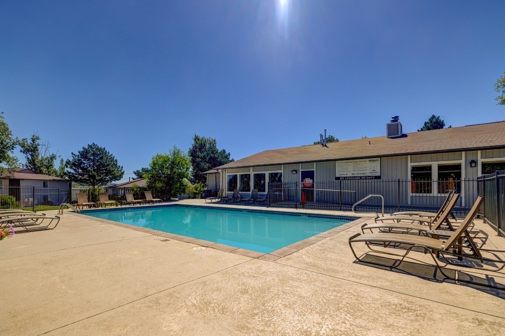 our apartments have a resort style pool with chairs