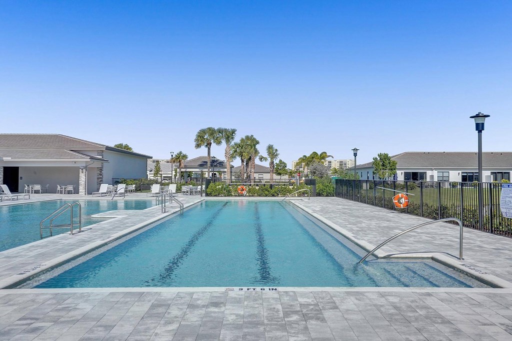 the swimming pool at the apartments for rent