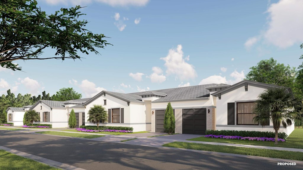 a rendering of a home with a garage and a driveway