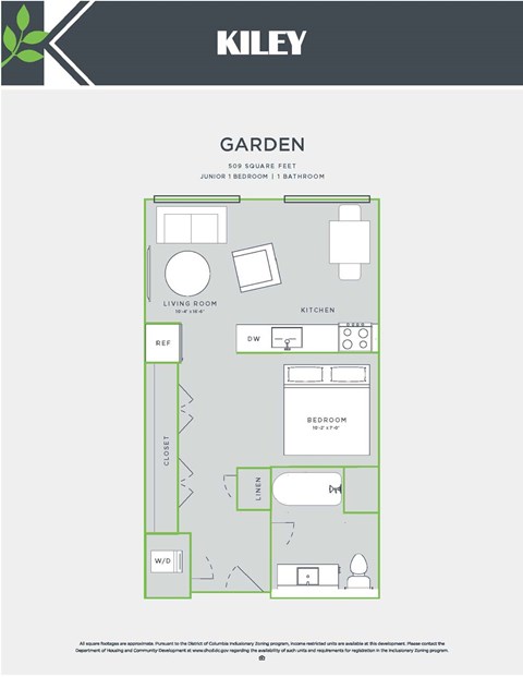 a floor plan of a bedroom apartment