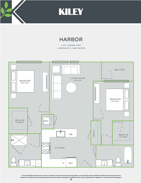 a floor plan of a bedroom apartment