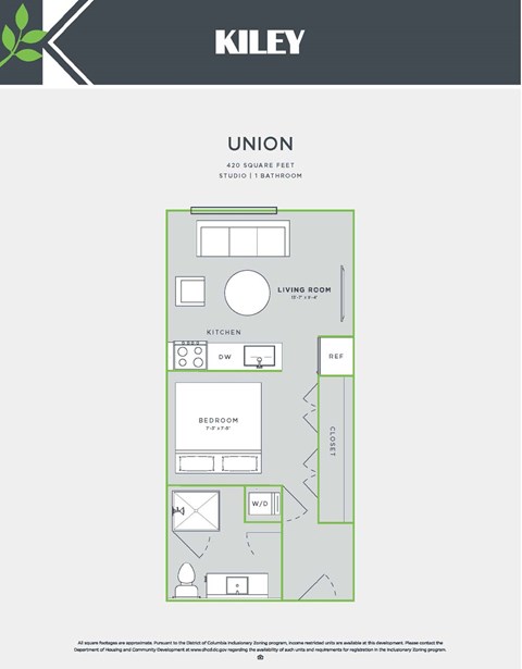 a floor plan of a bedroom apartment