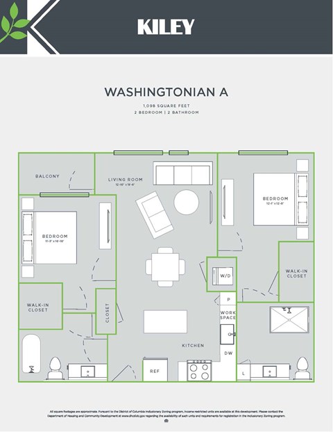 a floor plan of a bedroom apartment