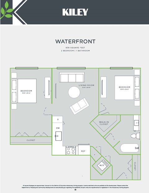a floor plan of a bedroom apartment