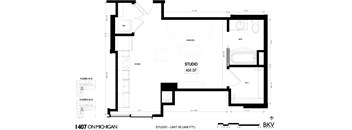 floor plan of the studio apartment