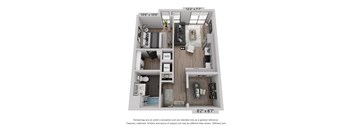 a 1 bedroom floor plan  1100 sq ft