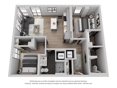 a 1 bedroom floorplan is shown in this image