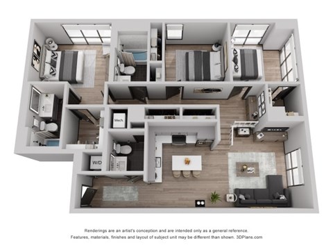 2 bedroom floor plan  the residences at