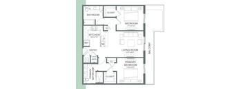 a floor plan of a house with a bedroom and a living room