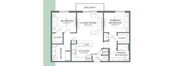 a floor plan of a house with bedrooms and a living room