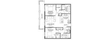 the floor plan of the two bedroom suite of the arista residences
