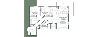 a floor plan of a house with multiple bedrooms and a balcony
