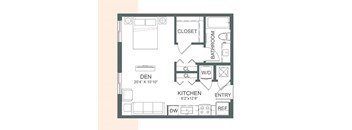 a floor plan of a small house with bedrooms and a living room and a kitchen