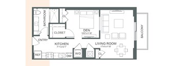 a floor plan of a house with bedrooms and a living room