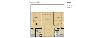 a floor plan of a studio apartment with a bedroom and a bathroom